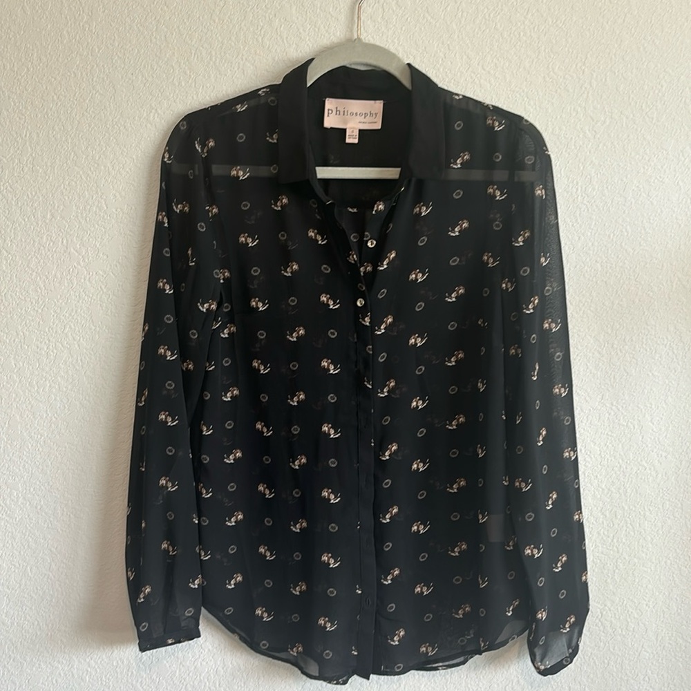 Doggy Sheer Button Down